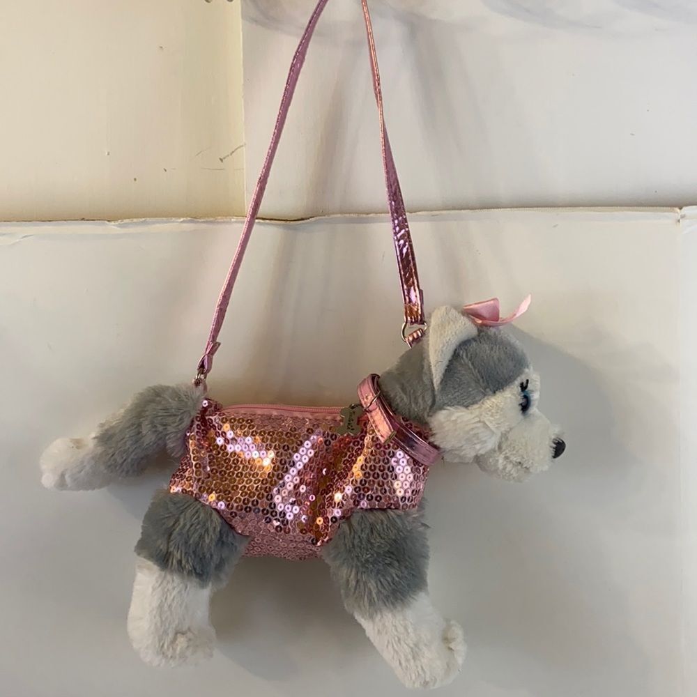 Poochie and co doggie dog bling Husky zipper purse‎